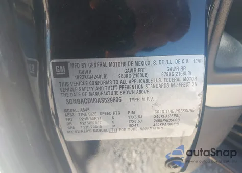 2010 Chevrolet Hhr Lt from USA, damaged, VIN 3GNBACDV9AS529896